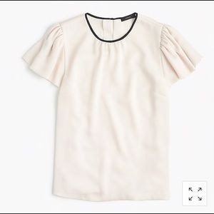 J. Crew Drapey Crepe Cap-Sleeve Top. NWT
